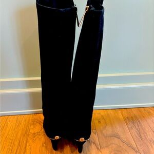 Tory Burch suede wedge knee high boots